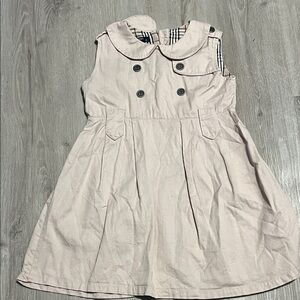 Burberry Light Beige Kids Dress with Button Details